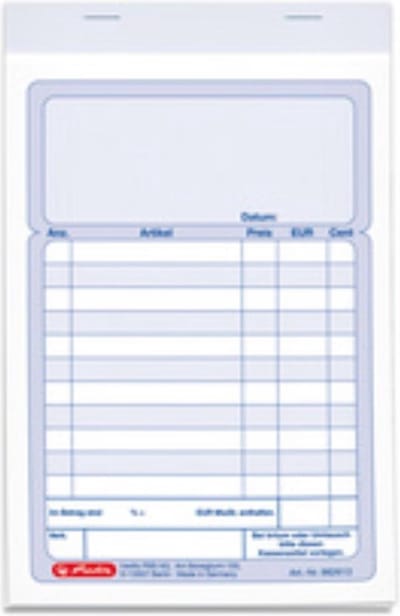 Herlitz Kassenblock A6 2x 50 Pag.