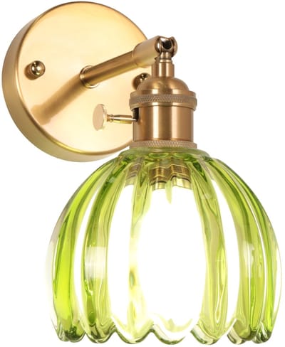 Wandlampen Binnen Glas Verstelbaar Lampenkap voor Woonkamer Slaapkamer Café Groen