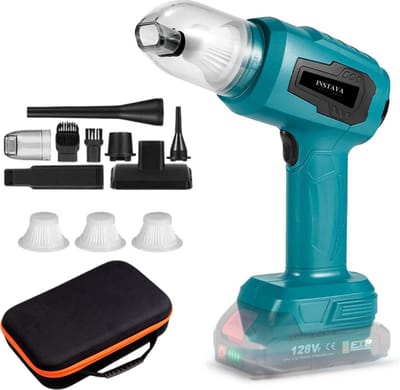 Instava - Accu Auto Stofzuiger zonder Accu - Geschikt voor Makita 18v Accu - Handstofzuiger Draadloos - Autostofzuiger - Kruimeldief - Mini Stofzuiger