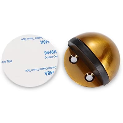 Roestvrij Staal Magnetische Deurstopper Zonder Boren Deur Touch Magnetische Zuiging Rubber Halve Cirkel Anti-botsing Deurstop geel