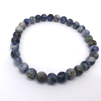 Armband – Sodaliet Frosted – 6mm Kralen - edelsteen – 18 cm - intuïtie en zelfvertrouwen steen.