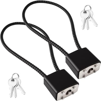 SnelShoppen - 2 Stuks Kabelslot met Sleutel, Robuuste Hangslot met Lange Schakel voor Fiets, Koffer, Poort, Kluis | Draadslot voor Fiets, Koffer, Poor