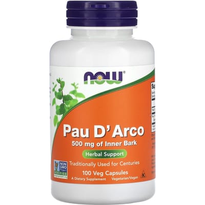 Now Foods Pau D'arco 500mg (100 Caps) Unflavored - Vitaminen, mineralen & gezondheid - Kruiden