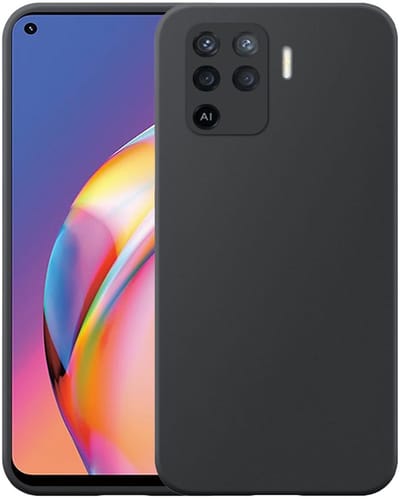 Geschikt voor Oppo A94 4G / Reno 5 Lite Telefoonhoesje Zwart Flexibel Siliconen TPU hoesje - Flexible Back Cover Case Siliconen TPU - Zwart - Smartphonica geschikt voor Oppo A94 4G;Oppo Reno5 Lite