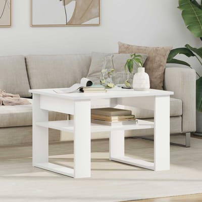 vidaXL - Salontafel - Wit - 64 - x - 54 - x - 44 - cm - Bewerkt - hout