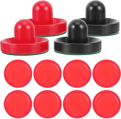 Airhockey Set - Pusher en Puck - Tafelspel Accessoires - Ergonomisch Ontwerp - 16 Delig - Diverse kleuren