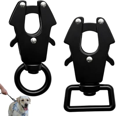 2 stuks Frosch Clip hondenriem gespen, karabijnhaak voor hondenriem met 360 graden draaibare clip, vergrendeling hondenriem gesp, heavy duty snelsluiting, voor bevestiging huisdier halsband