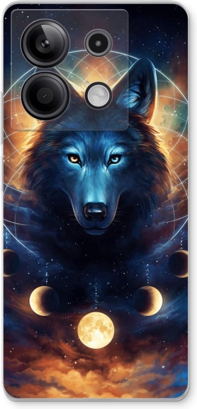 Case Company® - Hoesje geschikt voor Xiaomi Redmi Note 13 5G hoesje - Wolf Dreamcatcher - Soft Cover Telefoonhoesje - Bescherming aan alle Kanten en Schermrand