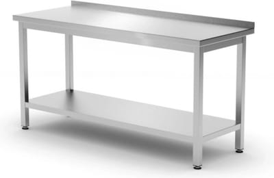 HENDI Muurwerktafel met schap – roestvast staal – verstelbare poten – 1000x600x850 mm