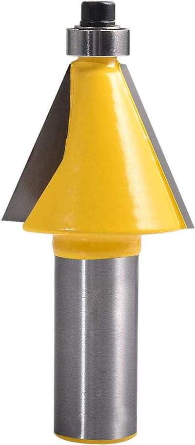 Houtfrezen - Profielfrezen - 22,5 Gradus Chamferfrees, Tungsten Carbide Tip, 1/2" Schacht, Speciaal voor Houtbewerking