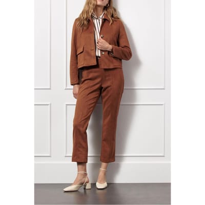 Studio Anneloes Odilia Suedine Trousers Caramel Maat: XS | Pantalons Outlet | Dames | Bruin