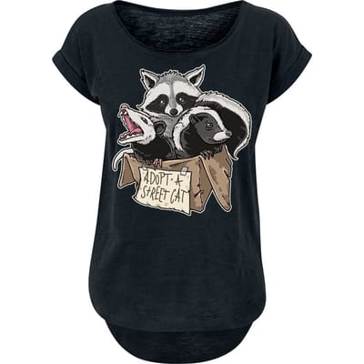 Tierisch - Fun T-shirt - Adopt A Street Cat - S tot XXL - voor Vrouwen - zwart