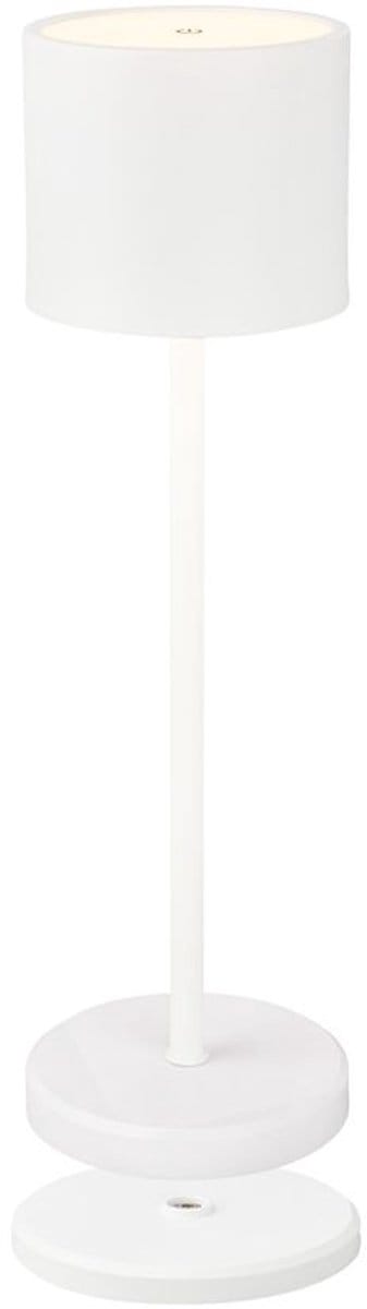 BRILONER Sigo - Oplaadbare Tafellamp - met laadstation - snoerloze lamp - dimbaar - voor binnen en buiten - Ø12,5 x 39,5 cm - wit