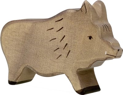 HOLZTIGER Bosdieren - Wild Zwijn - 12X3X8Cm - Houten Figuur - Handgemaakt