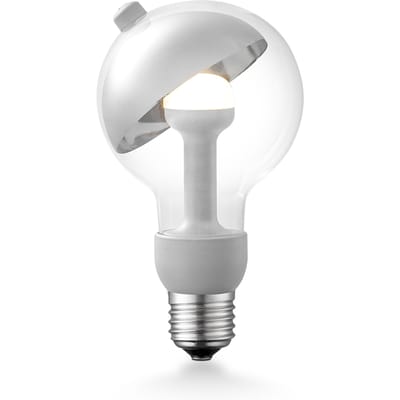 Design LED Lichtbron Move Me - Zilver - G80 Sphere LED lamp - 8/8/13.7cm - Met verstelbare diffuser via magneet - geschikt voor E27 fitting - 3W 220lm 2700K - warm wit licht