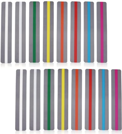 16x Leesliniaal met Leeslijn - Leeslineaal - Leeshulp - Bladwijzer Dyslexie-trackingliniaal - 19 cm x 3,2 cm - met Leesvenster - Dyslexie Hulpmiddel - Geleide Leesstrips voor Dyslexie