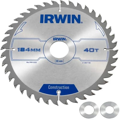 Irwin Construction Serie - Cirkelzaagblad - 184mm - 40 Tanden - ATB