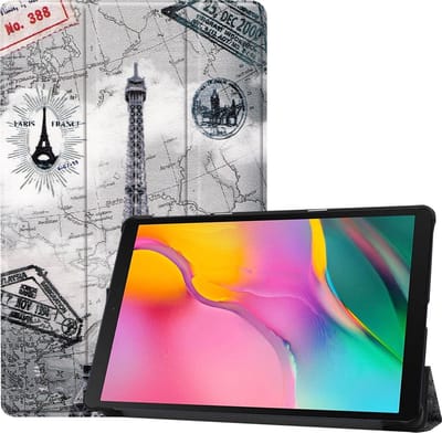 Hoesje - Geschikt voor Samsung Galaxy Tab A 10.1 (2019) - Dun & Stevig - Hardcover Book Case - Trifold Bookcase Hoes - Hard Cover - Tablethoes - Eiffeltoren