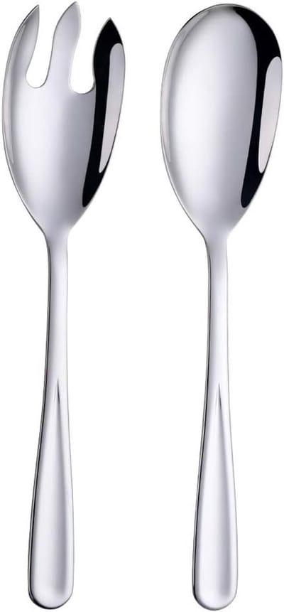 Set van 2 RVS Saladelepels en Vorken - Grote Serveerset van 30.5 cm voor Salades en Gerechten