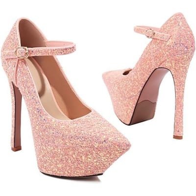 Luxe Sandalen Dames Ontwerpers ,Zomer Nieuwe Puntige Teen Bling Glanzende Schoenen Voor Dames ,Grote Maat 43 ,Platform Pumps Mary Janes 37
