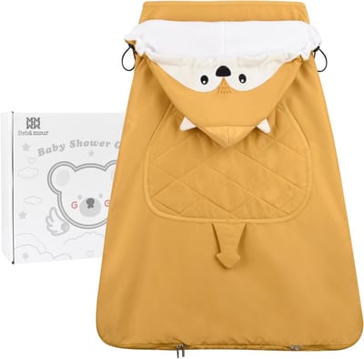 Baby Draagzak Cover - Universele Hoodie - Warm Buiten - Waterafstotend Fleece - 0-36 Maanden - Geel Vos