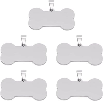 5 Stuks RVS Hond Bone Blank Stempelen Tags voor Sieraden Maken