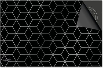 Inductie beschermer 60x60 - afdekplaat inductie mat - Dietrix Kookplaat beschermer - Exclusief - Hexagon - Kubussen Zilver