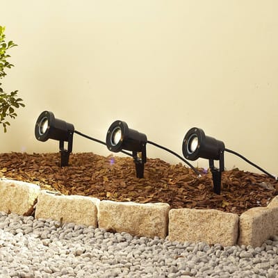 Lindby - Buitenspots - 3lichts - Kunststof (ABS), glas - H: 31.3 cm - GU10 - zwart