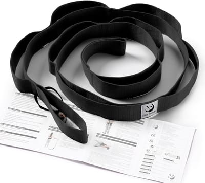 Thijox - Slim Panda Yoga Riem - Pilates Stretching Strap met 10 Verstelbare Lussen - 180 x 3,5 cm - Ideaal voor Yoga, Fitness, Fysiotherapie, Ballet e