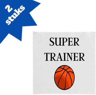 Akyol - super trainer brillendoekjes - Sport - coach - basketbal - trainer - geschenk - verjaardag - love gift - 17,8 bij 17,8 cm - 2 stuks