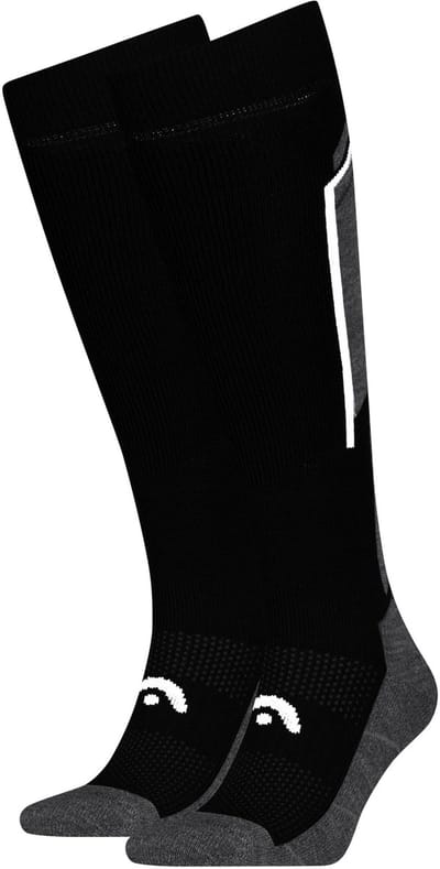 HEAD Skisokken Unisex Beginner Logo 2-Pack Black / Dark Grey