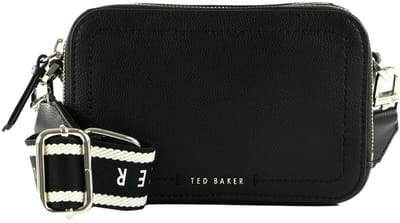 Ted Baker Leren schoudertas Linzie Webbing Leather Crossbody Camera Bag Black zwart
