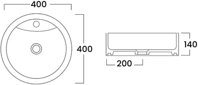 Vente-unique Zwevend badkamermeubel met nissen en ronde opbouwwastafel - Wit en natuurlijk licht - B120 cm AVORELI