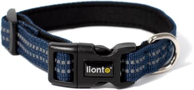 lionto Kattenhalsband, gevoerd, reflecterend & verstelbaar, blauw