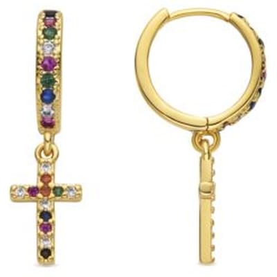 Luxenter Oorbellen met Veelkleurige Zirkonia 18k goud afwerking - Zemu