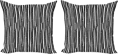 ABAKUHAUS Tropische kussenhoezenset (2 stuks), zwart-wit, 50 cm, zwart-wit