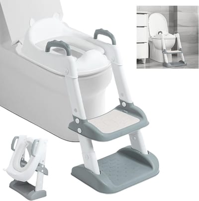 Opvouwbare toiletbril voor baby's met antislip en verstelbare ladder