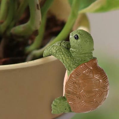Dailygoods- Plantenpothanger Schildpad - Tuinornament - Bloempothanger - Hars - Decoratie - 7x5,5x4,5 cm - Tuinbeeld