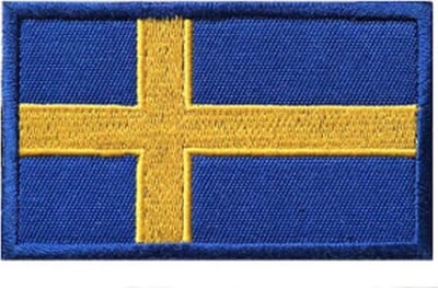 AuBor ®. Patch Scandinavië, Zweden  75mm x 50mm