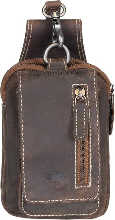 Riemtasje - Cognac - Buffelleer - Heuptas - Fanny Pack - Festival - Tasje - Lichtbruin - Riem - Schoudertas - Hengsel
