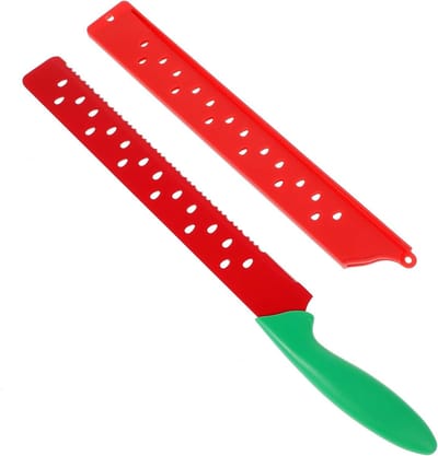 Roestvrijstalen Watermeloensnijder met Beschermhoes, Ideaal voor Feestjes en Keuken, Makkelijk te Reinigen en Ruimtebesparend Accessoire
