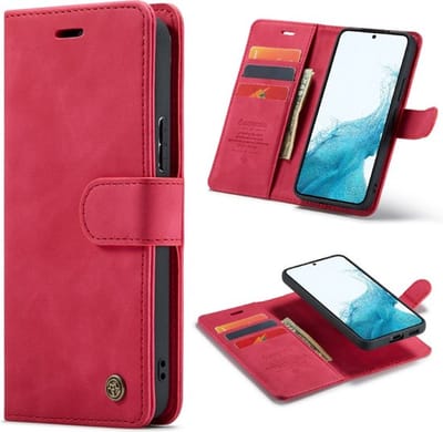 Casemania Hoesje Geschikt voor Samsung Galaxy S21 - Royal Fuchsia - 2 in 1 Magnetic Book Case met Uitneembare Backcover - Book Case Hoes - Wallet Case - Portemonnee Hoes met Pasjeshouder - Telefoonhoesje