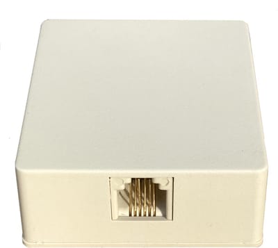 WANDCONTACTDOOS, 6-polig modulair RJ11 6P6C - opbouw - schroefaansluitingen - voor telefonie - aansluitdoos