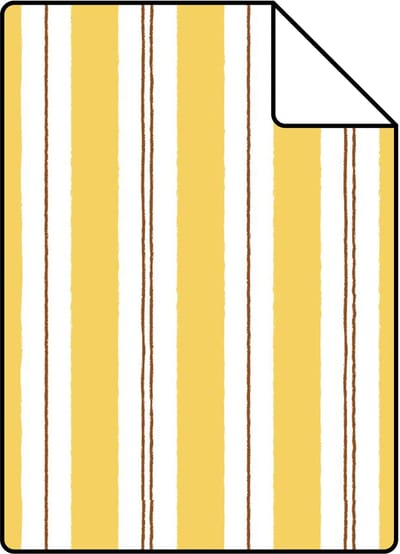 Proefstaal ESTAhome behang strepen geel en bruin - 26.5 x 21 cm - 131956-S