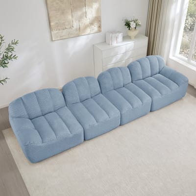 Comfortabele 4-Zits Lounge Sofa - Modulaire Teddy Bank Met Extra Diepe Zit