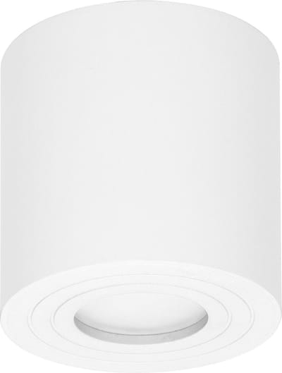 MEGY Opbouwspot voor buiten - Plafondspot Downlight Rond - Tuinverlichting GU10 - Buitenverlichting met IP54 - Melkglas - Aluminium behuizing Wit
