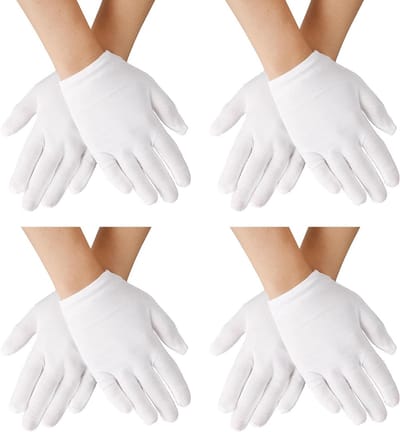 Witte Katoenen Handschoenen voor Kinderen - 4 Paar Cosplay Kostuumhandschoenen voor Feestjes en Spelletjes