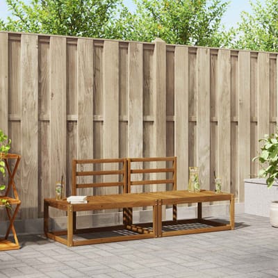 vidaXL - Buiten - bank - set - 2 - st - Naturel - Massief - Acacia - Hout