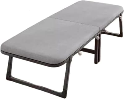 Veldbed Vouwbed - Campingbed Strandbed - Ontspanning Buiten - Stalen Frame 300kg - 182x70x35cm - Naturel