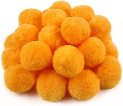 30 Stuks 5cm Gouden Fluffy Pompoms voor DIY Knutselprojecten en Decoraties